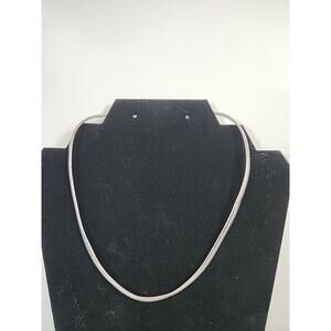 Vtg HAN ITALY Sterling Silver 925 Omega Box Chain Choker Necklace 17"